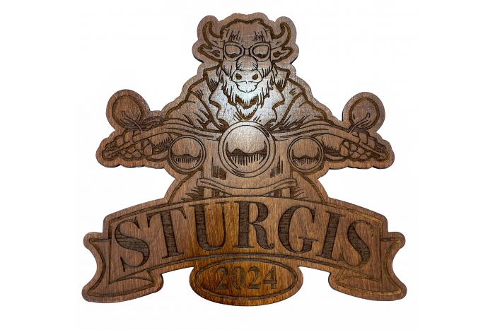 Sturgis 2024 Buffalo Biker 10 inch Stained Rally Souvenir