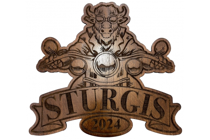 Sturgis 2024 Buffalo Biker 12 inch Stained Rally Souvenir