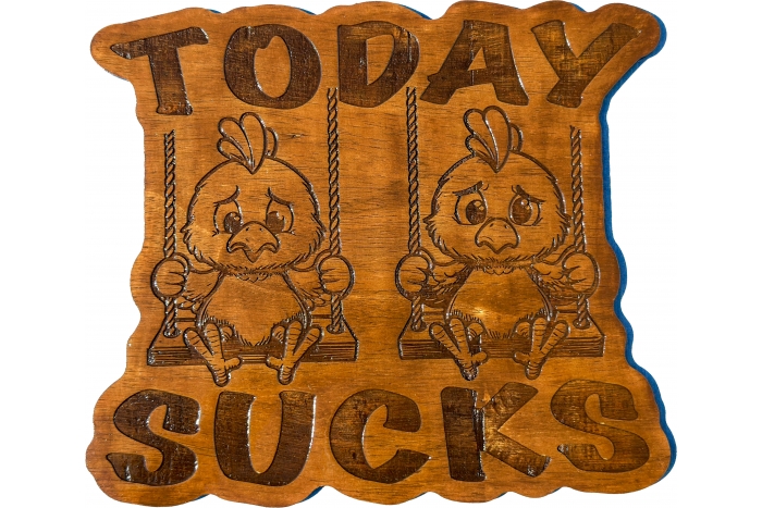 Today Sucks Chicks on a Swing Wood Sign