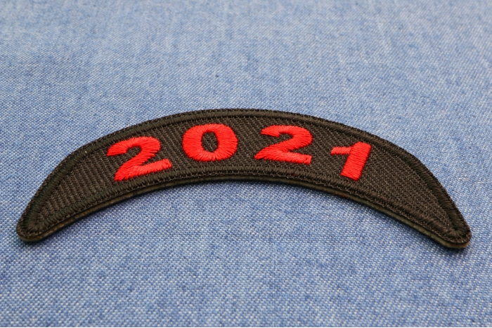 2021 Year Rocker Patch Upper Red diagonal view