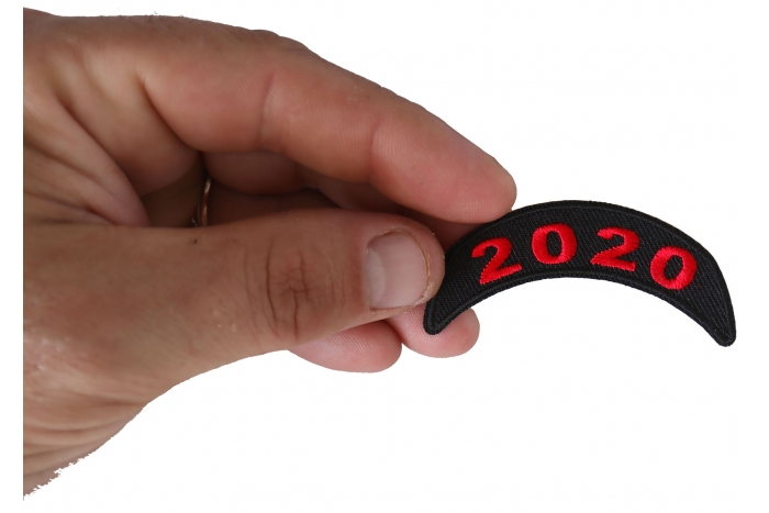 2020 Upper Red Rocker Patch shown on hand for size comparison