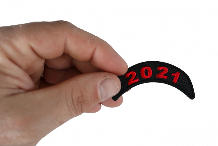 2021 Year Rocker Patch Upper Red shown on hand for size comparison