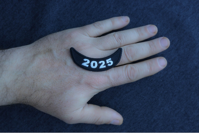 2025 Patch Lower Rocker White shown on hand for size comparison