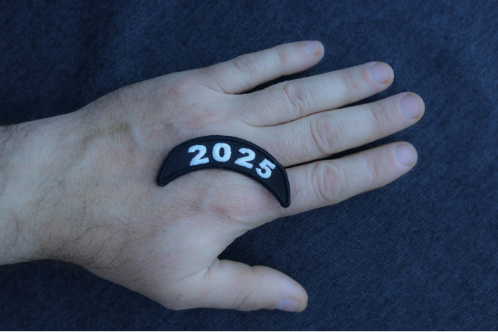 2025 Patch Upper Rocker White shown on hand for size comparison