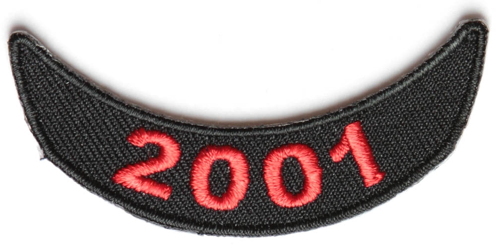 2001 Lower Year Rocker Patch In Red