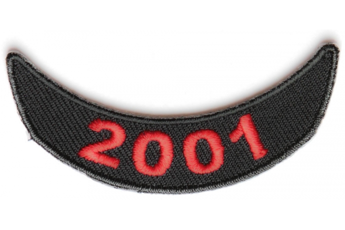 2001 Lower Year Rocker Patch In Red
