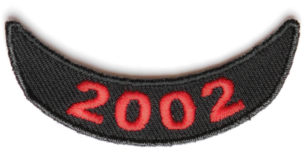 2002 Lower Year Rocker Patch In Red