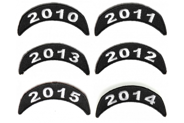 2010-2015 Year Patches Embroidered Black and White Small Stackable Top ...