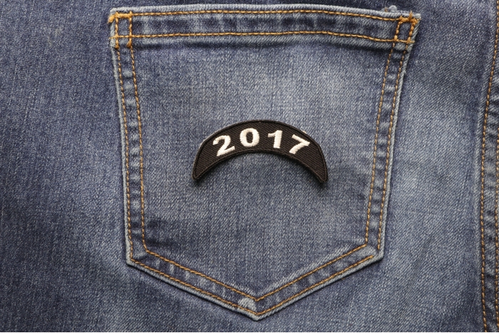 2017 White Upper Rocker Patch shown on jeans
