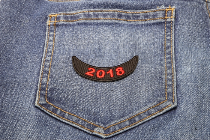 2018 Lower Rocker Red Patch shown on jeans