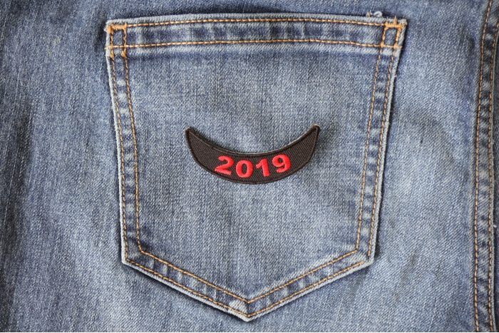 2019 Lower Rocker Red Patch shown on jeans