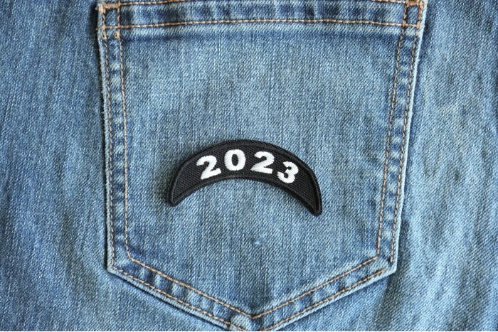 2023 Year Patch Upper Rocker White by Ivamis Patches