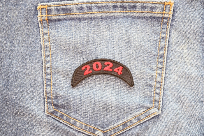 2024 Patch Upper Rocker Red shown on jeans