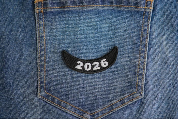 2026 Lower Rocker White Year Patch shown on jeans