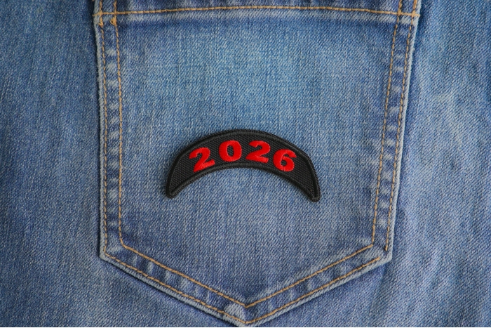 2026 Upper Rocker Red Year Patch shown on jeans