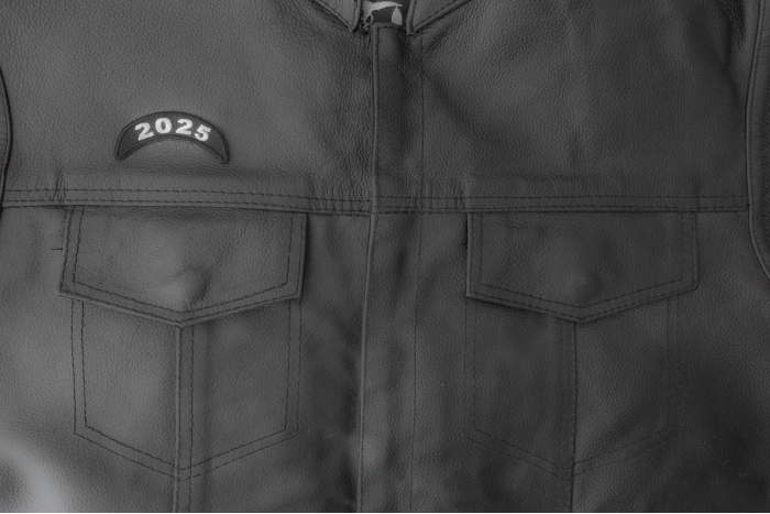 2025 Patch Upper Rocker White shown on leather vest