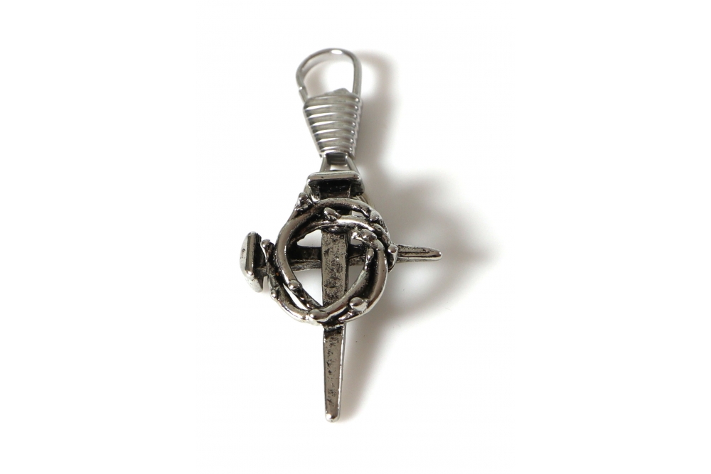 Nail Cross with Halo Zipper Pull