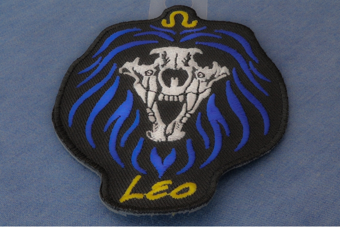 Leo Skull Zodiac Sign Patch diagonal view