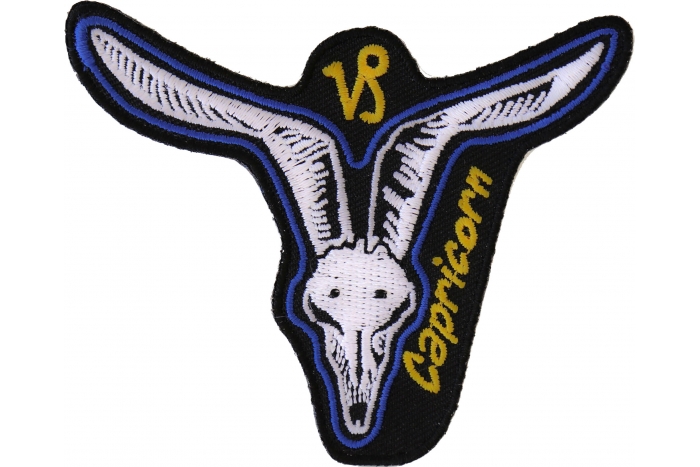 Capricorn Skull Zodiac Sign Patch