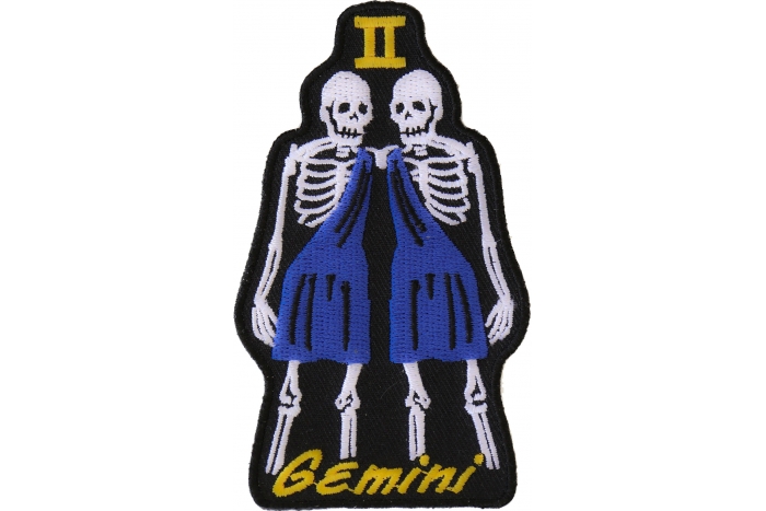 Gemini Skull Zodiac Sign Patch