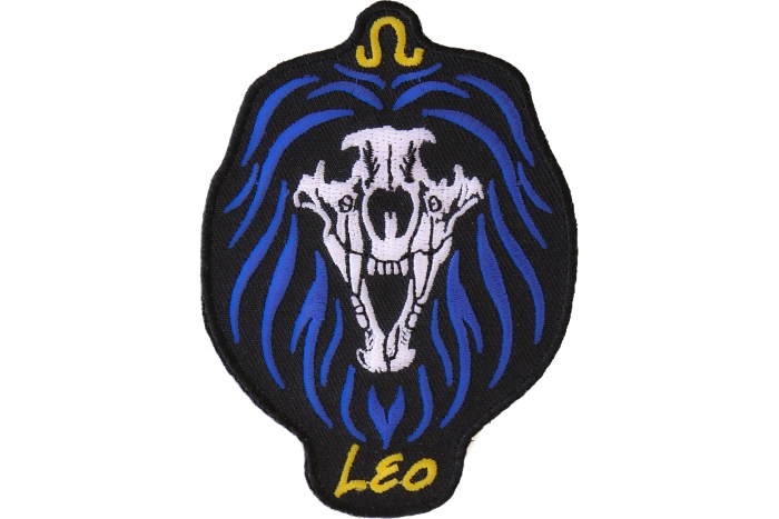 Leo Skull Zodiac Sign Patch
