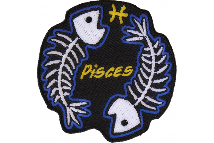 Pisces Skull Zodiac Sign Patch