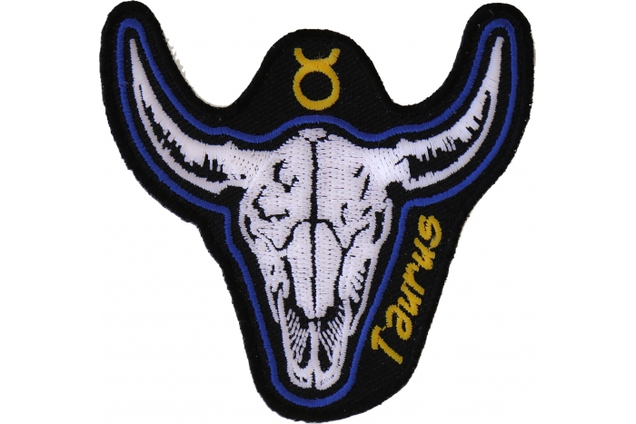 Taurus Skull Zodiac Sign Patch