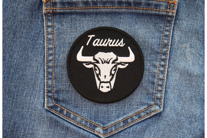 Taurus Zodiac Patch shown on jeans